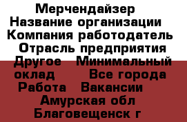 Мерчендайзер › Название организации ­ Компания-работодатель › Отрасль предприятия ­ Другое › Минимальный оклад ­ 1 - Все города Работа » Вакансии   . Амурская обл.,Благовещенск г.